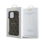 Apple iPhone 14 Pro Max Kılıf Guess Orjinal Lisanslı M-safe Şarj Özellikli 4G Desen Yazı Logolu Kapak