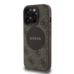 Apple iPhone 14 Pro Max Kılıf Guess Orjinal Lisanslı M-safe Şarj Özellikli Yazı Logolu Circle Classic Kapak