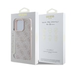 Apple iPhone 14 Pro Max Kılıf Guess Orjinal Lisanslı M-safe Şarj Özellikli 4G Desen Yazı Logolu Kapak