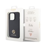 Apple iPhone 14 Pro Max Kılıf Guess Orjinal Lisanslı Deri 4G Metal Logo Strass Kapak
