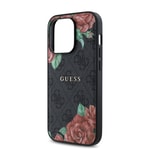 Apple iPhone 14 Pro Max Kılıf Guess Orjinal Lisanslı M-safe Şarj Özellikli Gül Baskılı 4G Desenli Yazı Logolu Kapak
