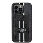 Apple iPhone 14 Pro Max Kılıf Guess Orjinal Lisanslı M-safe Şarj Özellikli 4G Desenli Çizgili Kartlıklı Kapak