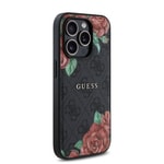 Apple iPhone 14 Pro Max Kılıf Guess Orjinal Lisanslı M-safe Şarj Özellikli Gül Baskılı 4G Desenli Yazı Logolu Kapak