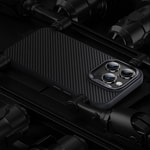 Apple iPhone 14 Pro Max Kılıf Karbon Fiber M-safe Şarj Özellikli Benks Hybrid ArmorPro 600D Kevlar Kapak