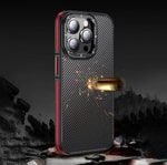 Apple iPhone 14 Pro Max Kılıf Karbon Fiber Görünümlü Wlons Marin Kapak