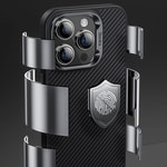 Apple iPhone 14 Pro Max Kılıf Karbon Fiber M-safe Şarj Özellikli Benks Hybrid ArmorPro 600D Kevlar Kapak