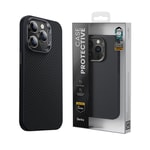 Apple iPhone 14 Pro Max Kılıf Karbon Fiber M-safe Şarj Özellikli Benks Hybrid ArmorPro 600D Kevlar Kapak