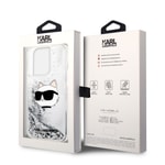 Apple iPhone 14 Pro Max Kılıf Karl Lagerfeld Orjinal Lisanslı PU Deri Damgalı Metal Yazı Logolu Kapak