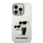 Apple iPhone 14 Pro Max Kılıf Karl Lagerfeld Transparan Simli K&C Dizayn Kapak