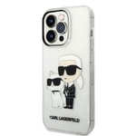 Apple iPhone 14 Pro Max Kılıf Karl Lagerfeld Transparan Simli K&C Dizayn Kapak