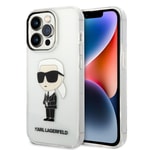 Apple iPhone 14 Pro Max Kılıf Karl Lagerfeld Transparan İkonik Karl Dizayn Kapak