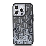 Apple iPhone 14 Pro Max Kılıf Karl Lagerfeld Orjinal Lisanslı Simli KL Yazılı Monogram Gradıent Kapak