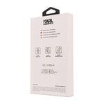 Apple iPhone 14 Pro Max Kılıf Karl Lagerfeld Orjinal Lisanslı 3D KL Yazılı Tüylü Arka Yüzey Saffiano Rhinestones Kapak