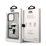 Apple iPhone 14 Pro Max Kılıf Karl Lagerfeld Transparan Simli K&C Dizayn Kapak