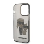 Apple iPhone 14 Pro Max Kılıf Karl Lagerfeld Transparan Simli K&C Dizayn Kapak