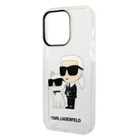 Apple iPhone 14 Pro Max Kılıf Karl Lagerfeld Transparan Simli K&C Dizayn Kapak