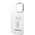 Apple iPhone 14 Pro Max Kılıf Karl Lagerfeld Transparan İkonik Karl Dizayn Kapak