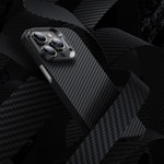 Apple iPhone 14 Pro Max Kılıf M-safe Özellikli Karbon Fiber Benks 600D Essential Kevlar Kapak