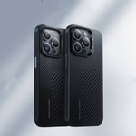 Apple iPhone 14 Pro Max Kılıf M-safe Şarj Özellikli Karbon Fiber Benks Montage Hybrid ArmorPro Kevlar Kapak
