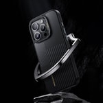Apple iPhone 14 Pro Max Kılıf M-safe Şarj Özellikli Karbon Fiber Benks Montage Hybrid ArmorPro Kevlar Kapak
