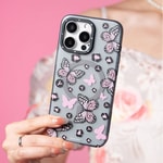 Apple iPhone 14 Pro Max Kılıf M-safe Şarj Özellikli Kelebek Desenli Youngkit Shadow Dance Serisi Kapak