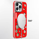 Apple iPhone 14 Pro Max Kılıf M-safe Şarj Özellikli Youngkit Quicksand Beads Serisi Kapak