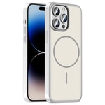 Apple iPhone 14 Pro Max Kılıf M-safe Şarj Özellikli Buzlu Sert PC Zore Tuval Kapak