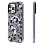 Apple iPhone 14 Pro Max Kılıf M-safe Şarj Özellikli Kelebek Desenli Youngkit Shadow Dance Serisi Kapak