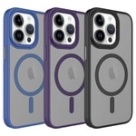 Apple iPhone 14 Pro Max Kılıf Mat Arka Yüzey Wireless Şarj Özellikli Zore Flet M-safe Kapak