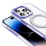 Apple iPhone 14 Pro Max Kılıf Pırlanta Taş Tasarımlı M-safe Şarj Özellikli Zore Karetta Silikon Kapak