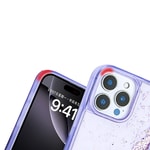 Apple iPhone 14 Pro Max Kılıf Sıvılı Simli Şeffaf Arka Yüzey Zore Keto Silikon Kapak