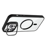 Apple iPhone 14 Pro Max Kılıf Standlı ve Kamera Lens Hediyeli M-Safe Şarj Özellikli Zore Etro Kapak