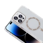 Apple iPhone 14 Pro Max Kılıf Taşlı Tasarım M-safe Şarj Özellikli Zore Koment Silikon Kapak