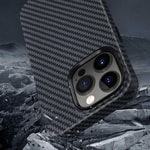Apple iPhone 14 Pro Max Kılıf ​​​​​Wiwu Karbon Fiber Görünümlü M-safe Wireless Şarj Özellikli Kabon Kapak