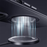 Apple iPhone 14 Pro Max Kılıf Wiwu ZMM-010 M-safe Şarj Özellikli Parmak İzi Bırakmayan Mat Transparan Standlı Kapak
