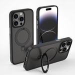 Apple iPhone 14 Pro Max Kılıf Wiwu ZMM-010 M-safe Şarj Özellikli Parmak İzi Bırakmayan Mat Transparan Standlı Kapak