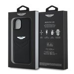 Apple iPhone 15 Kılıf Aston Martin Orjinal Lisanslı Victory Dizayn PU Deri Metal Logolu Kapak