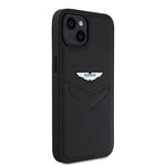 Apple iPhone 15 Kılıf Aston Martin Orjinal Lisanslı Victory Dizayn PU Deri Metal Logolu Kapak