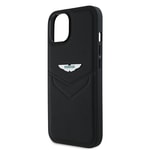 Apple iPhone 15 Kılıf Aston Martin Orjinal Lisanslı Victory Dizayn PU Deri Metal Logolu Kapak