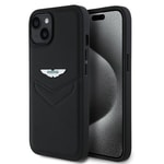 Apple iPhone 15 Kılıf Aston Martin Orjinal Lisanslı Victory Dizayn PU Deri Metal Logolu Kapak