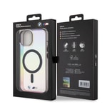 Apple iPhone 15 Kılıf BMW M-safe Şarj Özellikli Transparan Renk Geçişli Iridescent Orjinal Lisanslı Kapak