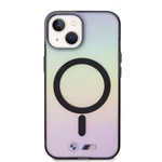 Apple iPhone 15 Kılıf BMW M-safe Şarj Özellikli Transparan Renk Geçişli Iridescent Orjinal Lisanslı Kapak