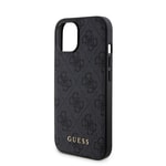 Apple iPhone 15 Kılıf Guess Orjinal Lisanslı M-safe Şarj Özellikli Yazı Logolu 4G Desenli Kapak + Powerbank 5000mAh 2in1 Set