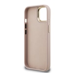 Apple iPhone 15 Kılıf Guess Orjinal Lisanslı PU Deri 4G Desenli Metal Büyük 4G ve Yazı Logolu Kamera Standlı Kapak