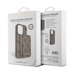 Apple iPhone 15 Kılıf Guess Orjinal Lisanslı M-safe Şarj Özellikli Yazı Logolu 4G Desenli Kapak + Powerbank 5000mAh 2in1 Set