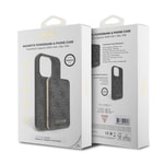 Apple iPhone 15 Kılıf Guess Orjinal Lisanslı M-safe Şarj Özellikli Yazı Logolu 4G Desenli Kapak + Powerbank 5000mAh 2in1 Set