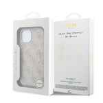 Apple iPhone 15 Kılıf Guess Orjinal Lisanslı M-safe Kabartmalı 4G Desenli Yazı Logolu Kapak