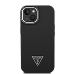 Apple iPhone 15 Kılıf Guess Orjinal Lisanslı M-safe Şarj Özellikli Grained Triangle Kapak