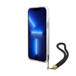 Apple iPhone 15 Kılıf Guess Orjinal Lisanslı Desenli Yazı Logolu Askı İpli Holografik Glitter Peony Kapak