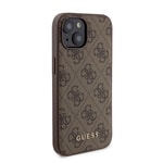 Apple iPhone 15 Kılıf Guess Orjinal Lisanslı M-safe Şarj Özellikli Yazı Logolu 4G Desenli Kapak + Powerbank 5000mAh 2in1 Set